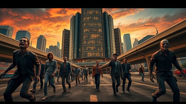 Satirical NIMBYism poster with zombies approaching a building.