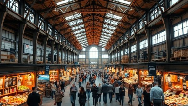 Expansive view of 2026 White Elephant Sale Oakland in a bustling warehouse.