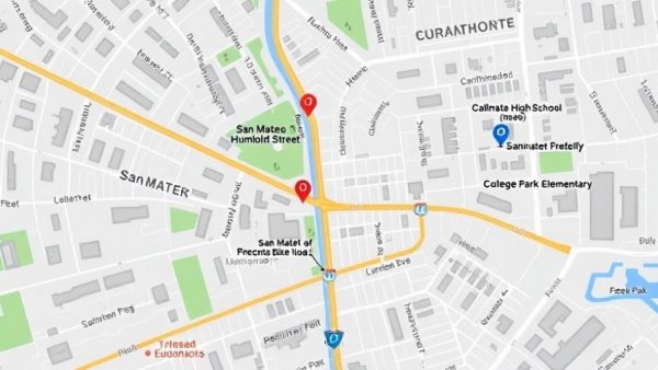 San Mateo Humboldt Bike Lanes map highlighting schools and pathways.