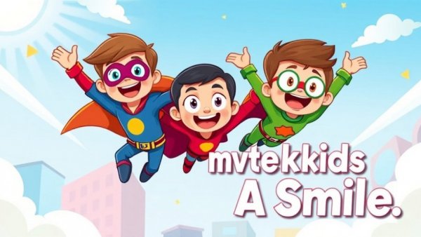 Colorful poster for Free Dental Health Fair for Kids with superheroes.