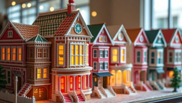 Gingerbread Art San Francisco Victorian Houses Display