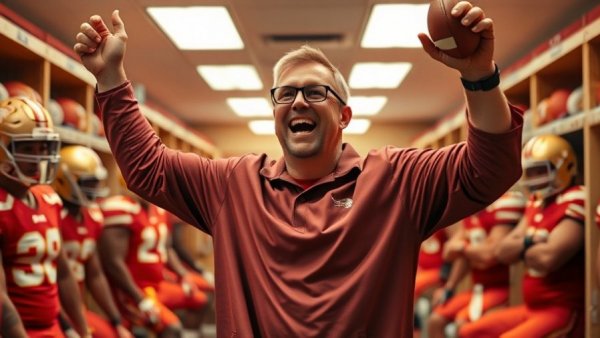 Excited team celebration in locker room, Brock Purdy Performance 49ers Titans.