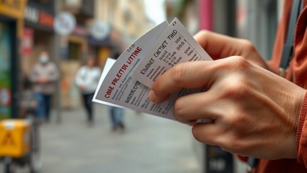 Hands holding lottery tickets amid Powerball jackpot of $1.25 billion.