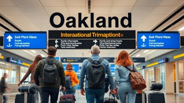Travelers at Oakland International Airport with guest pass.