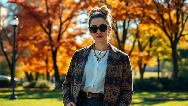 Woman with under-the-radar accessories in a park