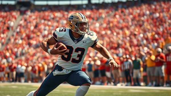 Player holding football in Colts vs. 49ers Monday Night Football.