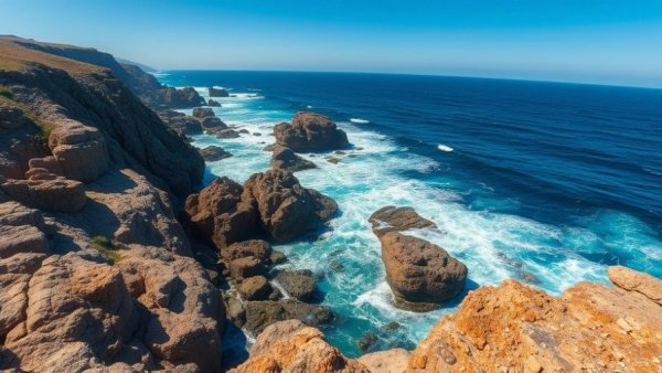 Picturesque Pacific Grove coastline with waves and rocks.