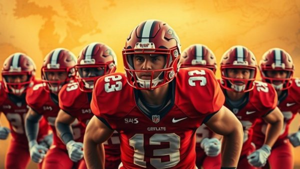 2026 Pro Bowl Games highlighted with football players in red uniforms.