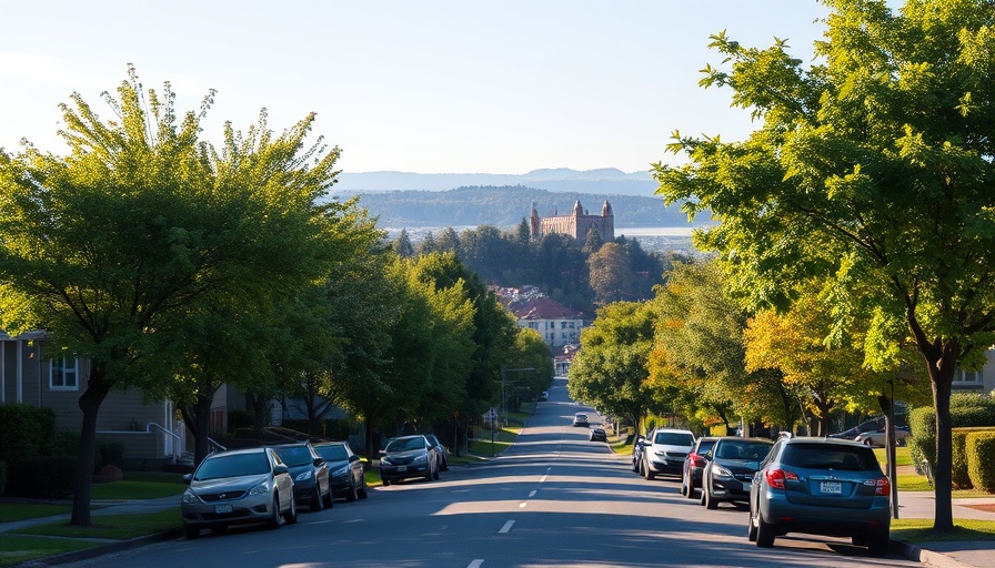 Berkeley street view with parked cars on sunny day