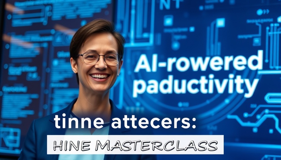 Banner for AI-powered productivity hacks masterclass with presenter.