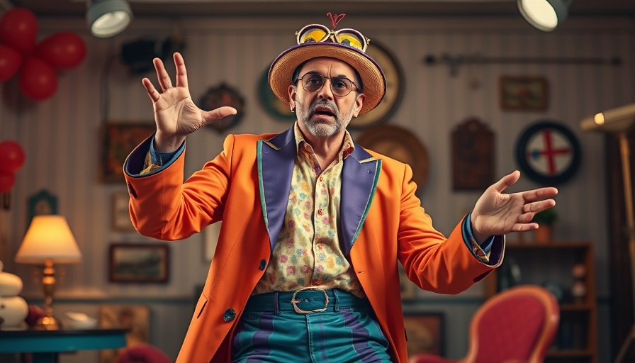 SF Oasis Fresh Prince Revival performer in colorful retro outfit gesturing energetically