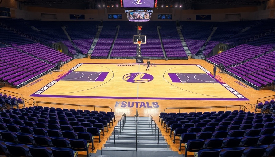 Ballhalla at SAP Center with empty seats and court branding.