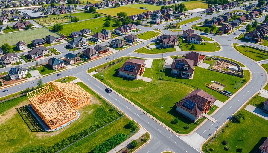 California housing development, new homes under construction.