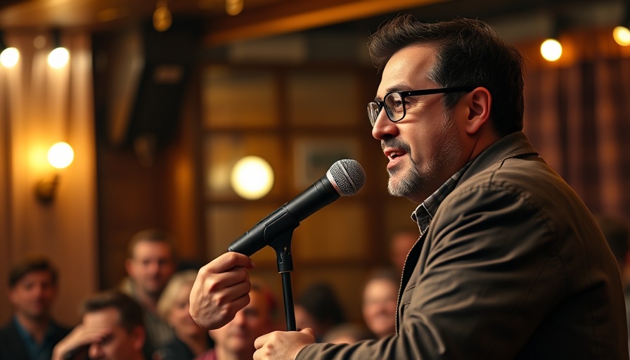 Hook-Up Horror Stories Comedy Show SF performer on stage.