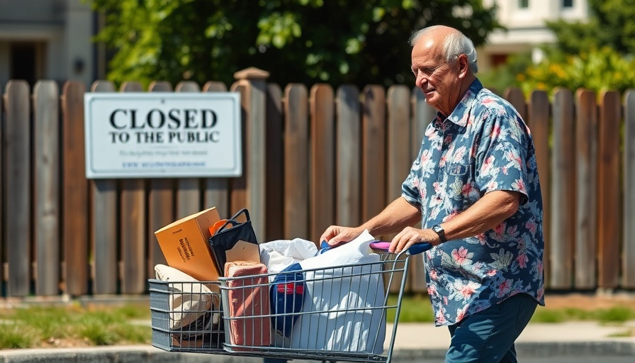 Elderly man in California pushing cart amid poverty in 2024.