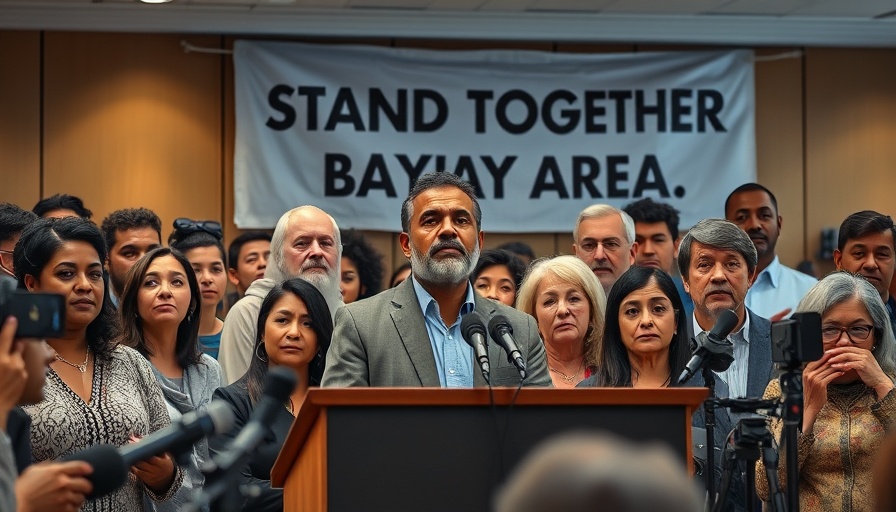 Fund for Immigrant Families news conference with diverse speakers on stage.