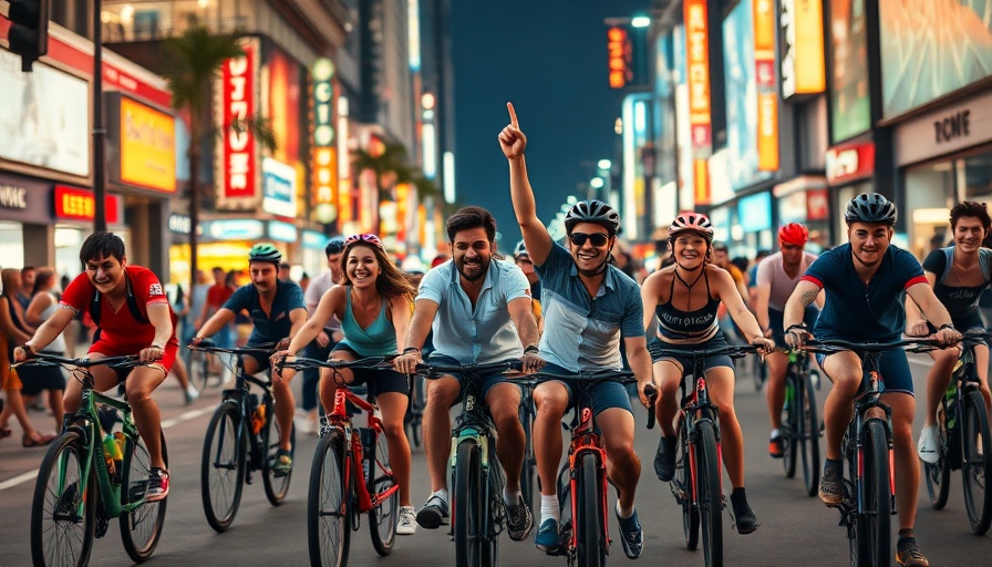 Cyclists enjoying San Jose Bike Party at night, vibrant urban scene.