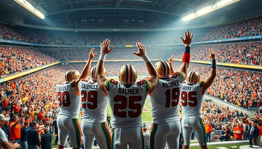49ers victory against Cardinals; players celebrate in the stadium.