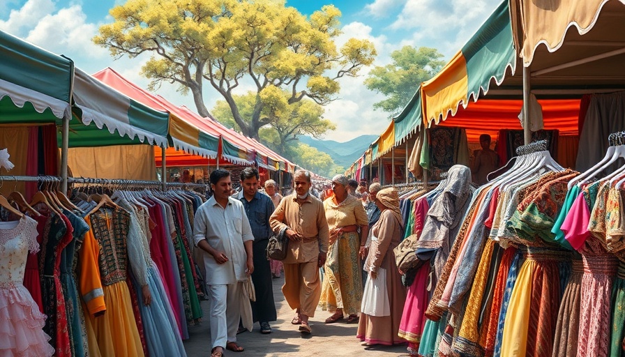Lively 2nd hand market with costume swap event, colorful stalls.