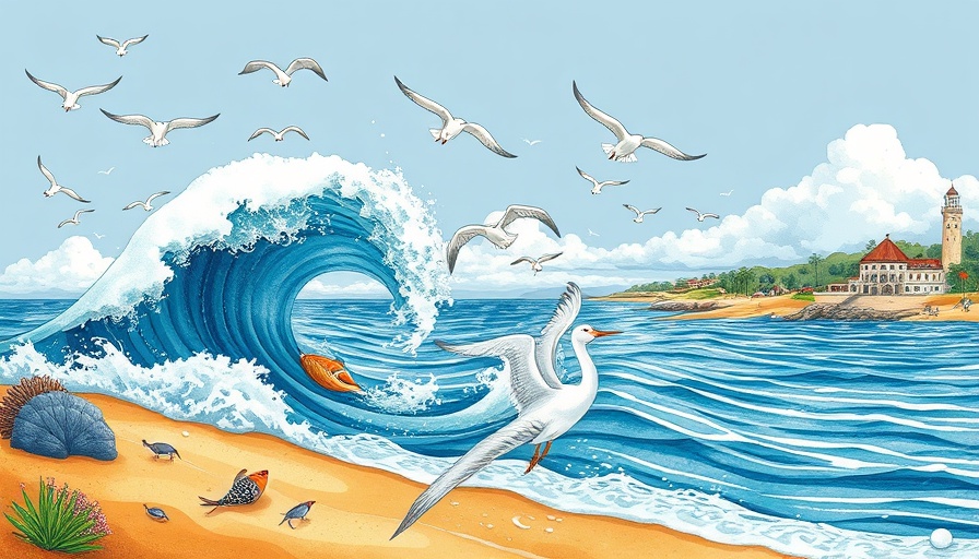 Whimsical beach illustration from Ocean Beach Nature Guide Talk cover.