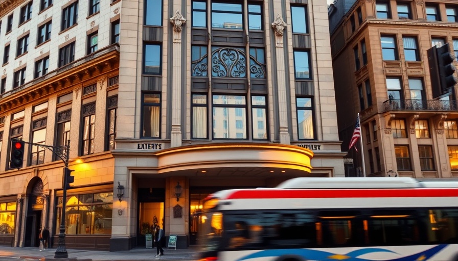 Rebranding Mid-Market to Lower Hayes art deco building and city bus.