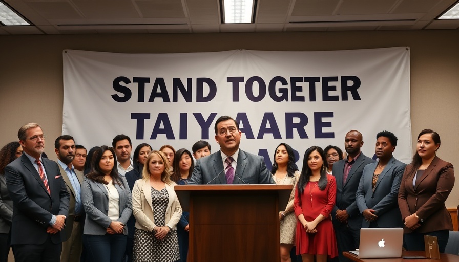 Diverse group at Stand Together Bay Area Fund press event.