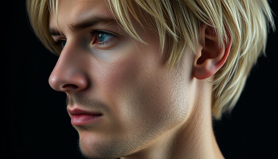 Close-up of blonde-haired man's profile