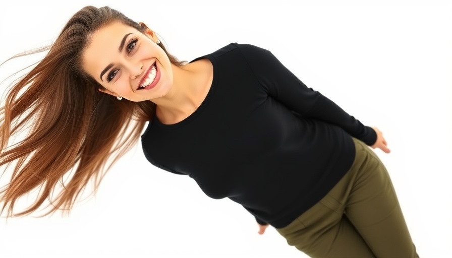 Grace O’Malley smiling at Down for Anything Tour event, white background.