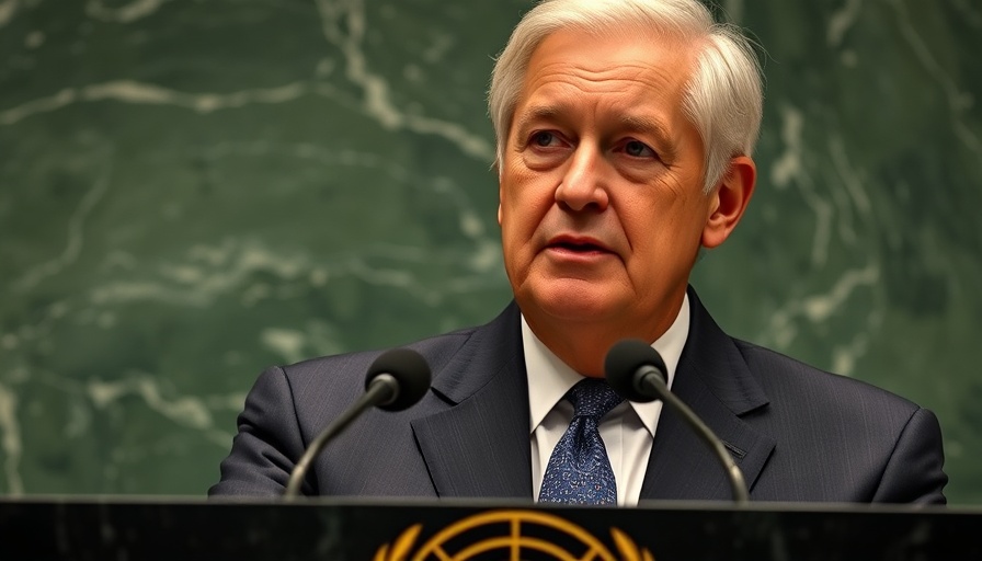 Netanyahu UN speech controversy: man speaks at UN podium.