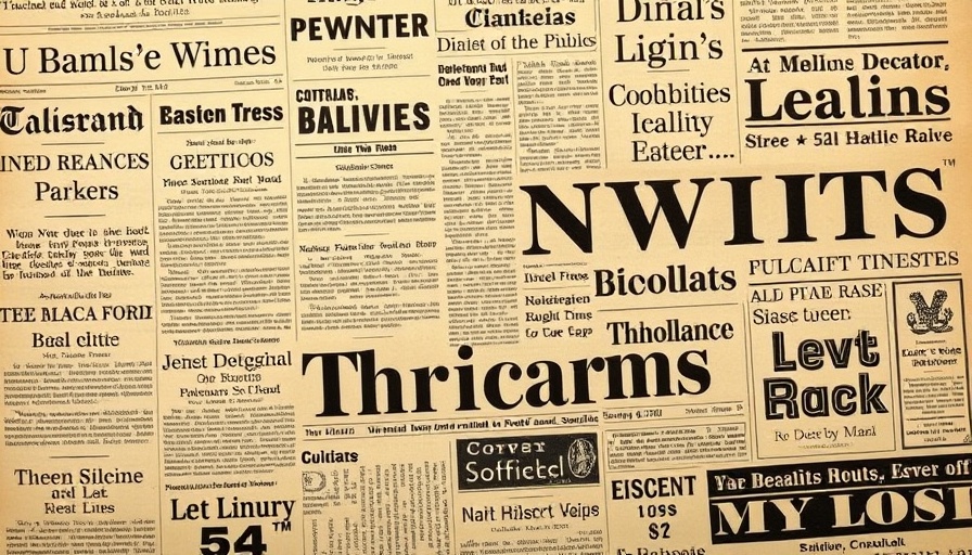Collage of vintage newspapers with varied headlines and fonts.