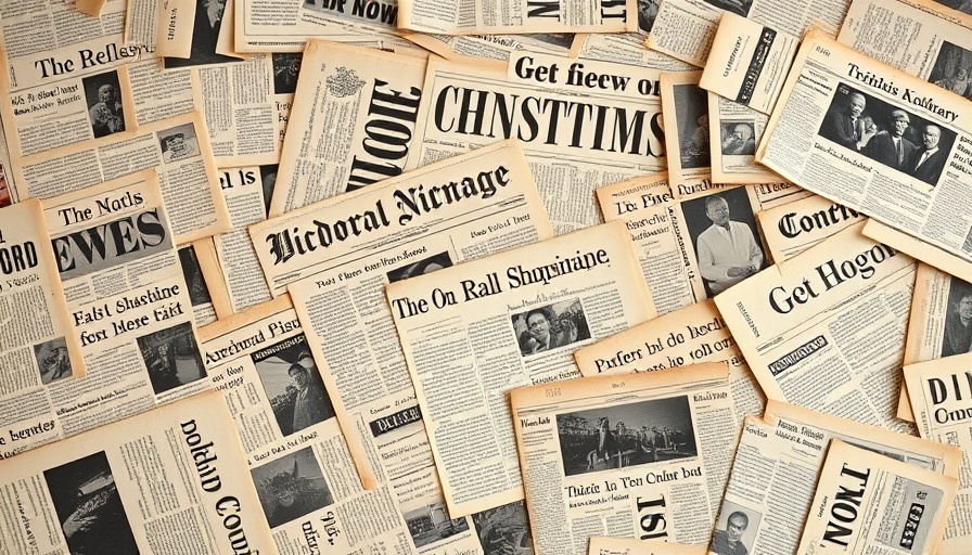 Vintage newspaper collage reflecting media headlines.