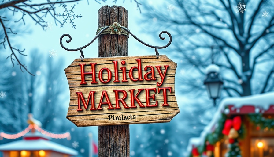 Free Sunset Holiday Mercantile 2025 festive sign, winter theme