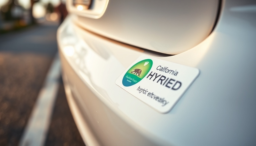 California Clean Air Vehicle sticker on car bumper reflecting EV carpool changes.