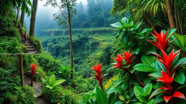 Exploring La Montana Rainforest Costa Rica with lush flora.