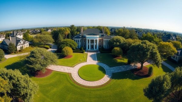 Elegant Long Island landscape design with luxury estate.