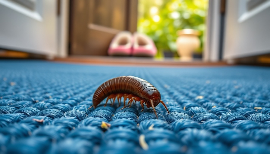 Millipede on blue mat near home entrance, what homeowners should know about millipedes.