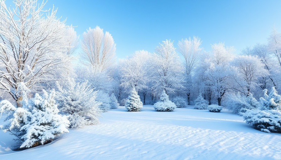 Serene garden in freezing temperatures with snow, Landscape Plant Care in Freezing Temperatures.