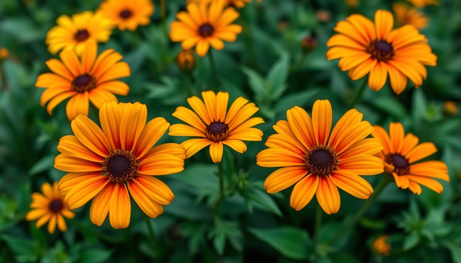 Vibrant orange flowers for Long Island gardens blooming among green foliage.