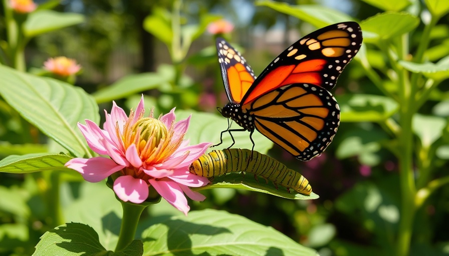 Make a Milkweed Plant - vibrant model with butterfly outdoors