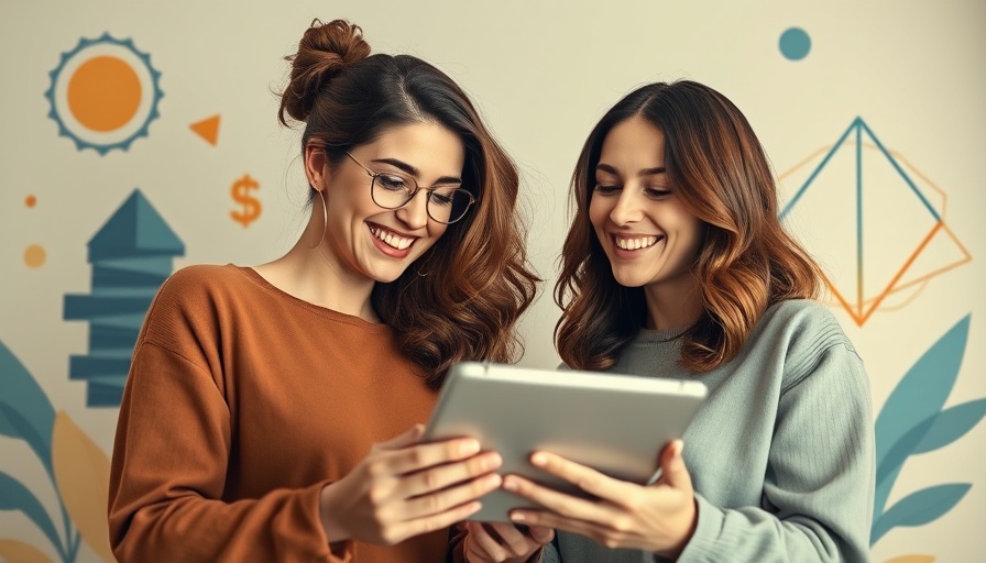 How to Create a Stakeholder Map: Two women with tablet and financial symbols.