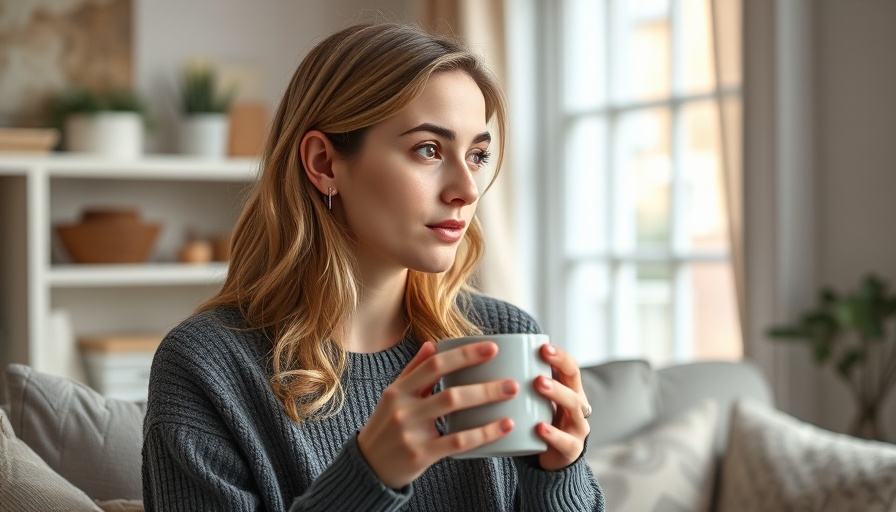 Thoughtful young woman discussing habits of unhappy women at home.