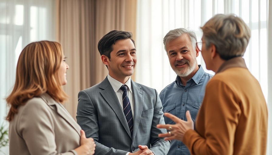 Young professional building strong personal brand traits with couple.