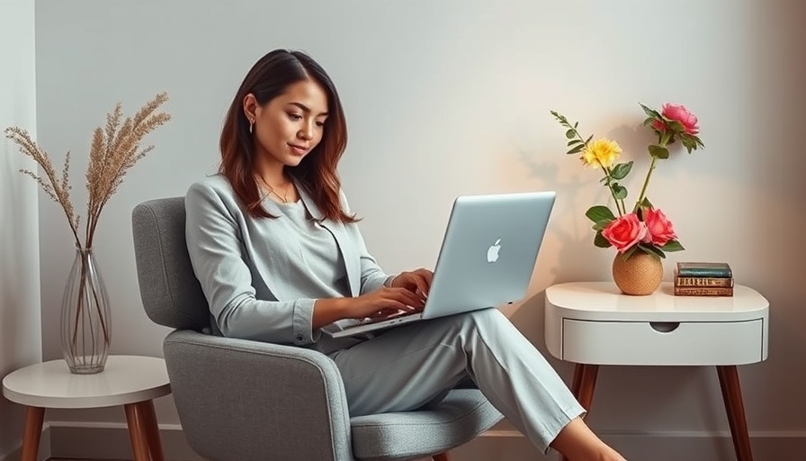 Modern woman using laptop for usability testing for businesses.