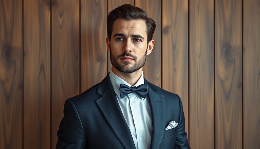 Elegant man in navy suit reflecting on color combinations to look wealthy.