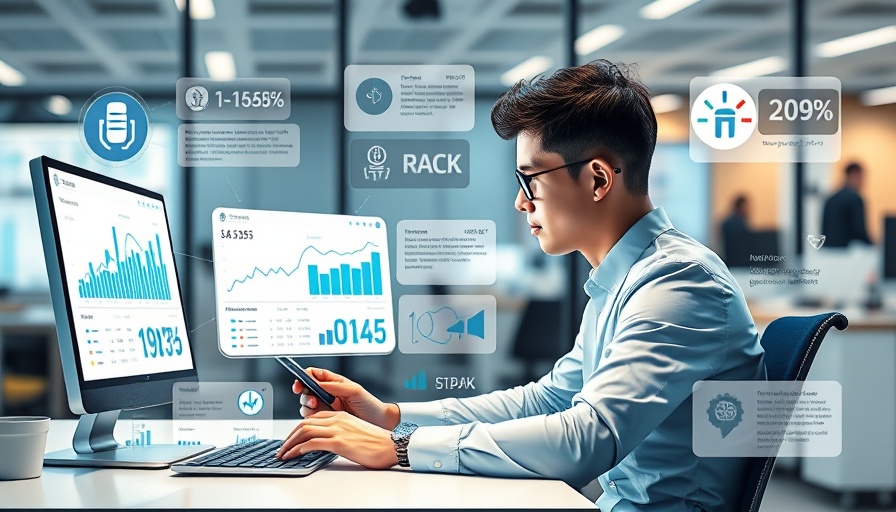 Animated infographic of mobile monitoring tools for sales performance analysis.