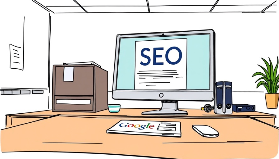 Google Ranking Algorithms illustration with SEO content on screen and Google nameplate.