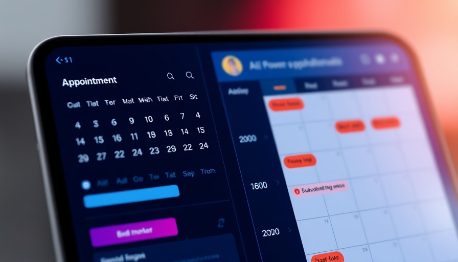 AI-powered appointment scheduling interface with calendars and time slots.