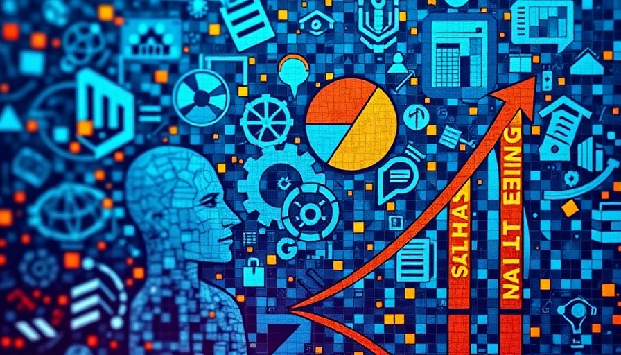 Abstract mosaic of AI marketing tactics for 2025.