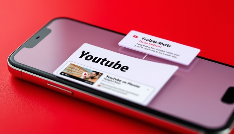 Smartphone displaying YouTube custom app promotions for Shorts.