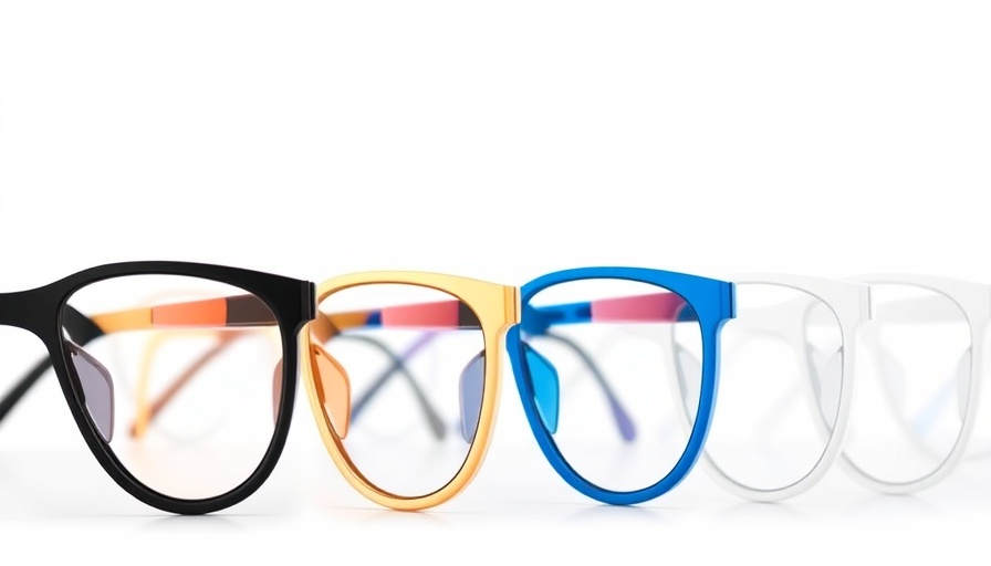 Sleek modern Meta AI glasses preview with varied colors.